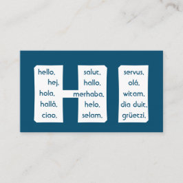 青ストライプ国際的言語hello 名刺