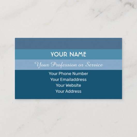 青ストライプ国際的言語hello 名刺 (裏面)