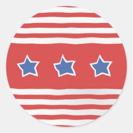 青ストライプ星の白動揺して色 ラウンドシール