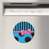 青ストライプ水玉模様，青い線点々のある, マグネット (インサイチュ (食洗機))