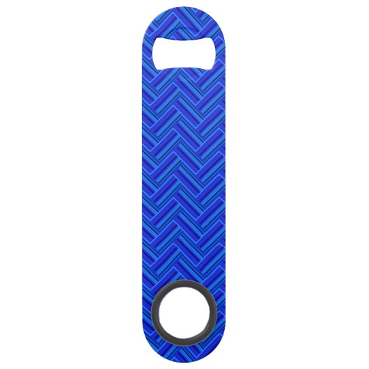 青ストライプ織りパターン スピード栓抜き (正面)