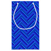 青ストライプ織りパターン スモールペーパーバッグ (裏面)