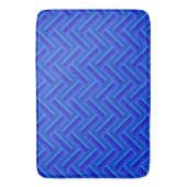 青ストライプ織りパターン バスマット (正面縦)