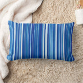 青ストライプ腰枕 ランバークッション (ブランケット)