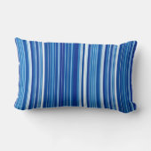青ストライプ腰枕 ランバークッション (裏面)