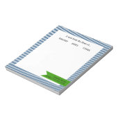 青ストライプ色のアクセントのメモの母から… ノートパッド (回転)