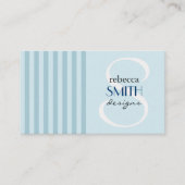 青ストライプ色のストライプのパターン 名刺 (正面)