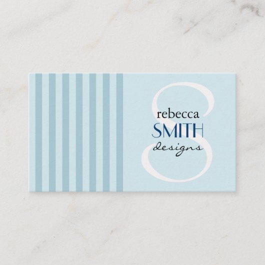 青ストライプ色のストライプのパターン 名刺 (正面)