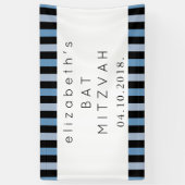 青ストライプ色のストライプのパターン、線、バルミツワー 横断幕 (縦)