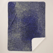 青ストライプ色の剥離 シェルパブランケット (正面)