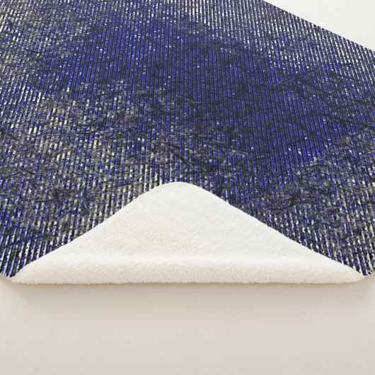 青ストライプ色の剥離 シェルパブランケット (3/4)