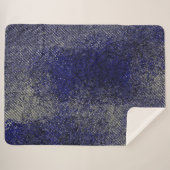 青ストライプ色の剥離 シェルパブランケット (正面(横))