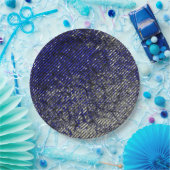 青ストライプ色の剥離 ペーパープレート (パーティー)