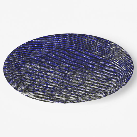 青ストライプ色の剥離 ペーパープレート (アングル)