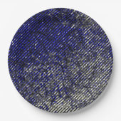 青ストライプ色の剥離 ペーパープレート (正面)