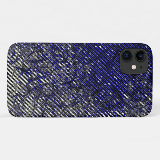 青ストライプ色の剥離 Case-Mate iPhoneケース (裏面(横))