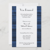 青ストライプ色ストライプの、模様、線、誓の更新 招待状 (正面)