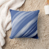 青ストライプ色 クッション (ブランケット)