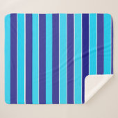 青ストライプ色 シェルパブランケット (正面(横))