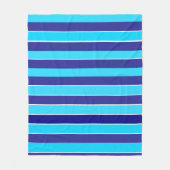 青ストライプ色 フリースブランケット (正面)