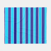 青ストライプ色 フリースブランケット (正面(横))