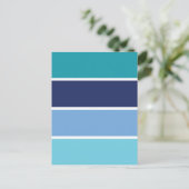 青ストライプ色 ポストカード (スタンド正面)