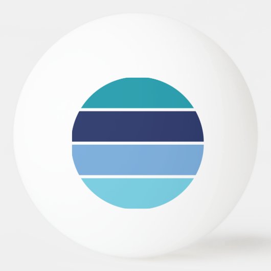 青ストライプ色 卓球ボール (正面)