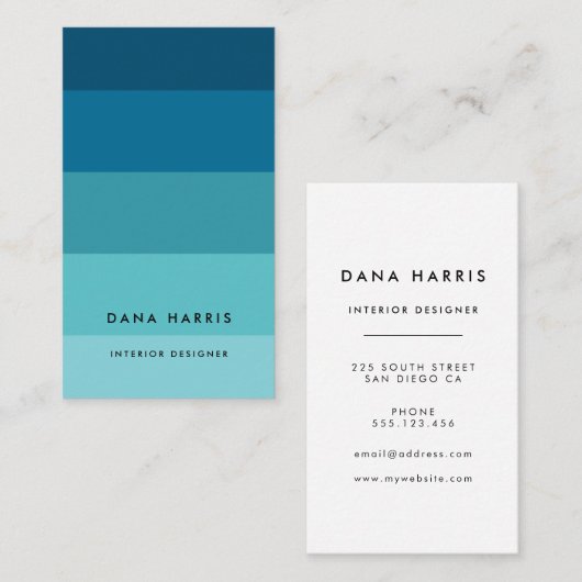 青ストライプ色 名刺 (正面/裏面)