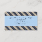 青ストライプ色、灰色のストライプパターンストライプの 名刺 (裏面)