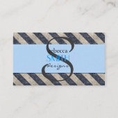 青ストライプ色、灰色のストライプパターンストライプの 名刺 (正面)