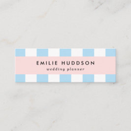 青ストライプ色、白ストライプ色、パタストライプのーン スキニー名刺