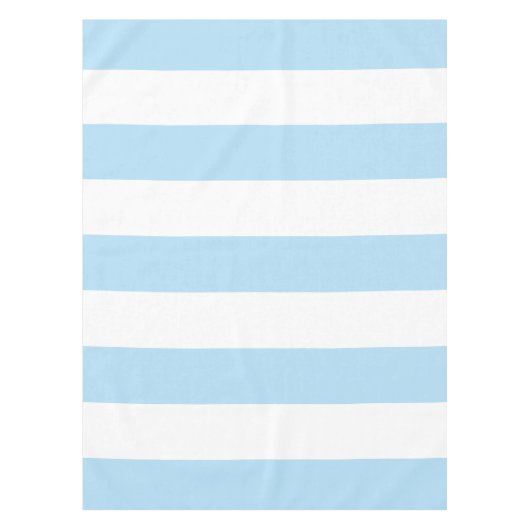 青ストライプ色、白ストライプ色、パタストライプのーン テーブルクロス (正面)