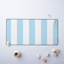 青ストライプ色、白ストライプ色、パタストライプのーン デスクマット