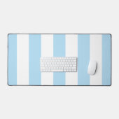 青ストライプ色、白ストライプ色、パタストライプのーン デスクマット (キーボード&マウス)