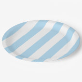 青ストライプ色、白ストライプ色、パタストライプのーン ペーパープレート (アングル)