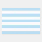 青ストライプ色、白ストライプ色、パタストライプのーン ラッピングペーパーシート (正面)