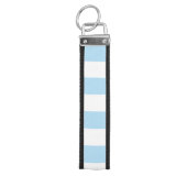 青ストライプ色、白ストライプ色、パタストライプのーン リストバンドキーホルダー (鍵トップ)