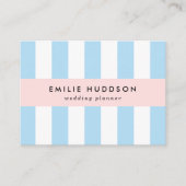 青ストライプ色、白ストライプ色、パタストライプのーン 名刺 (正面)