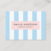 青ストライプ色、白ストライプ色、パタストライプのーン 名刺 (正面)