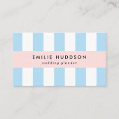 青ストライプ色、白ストライプ色、パタストライプのーン 名刺 (正面)