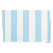 青ストライプ色、白ストライプ色、パタストライプのーン 枕カバー (正面)