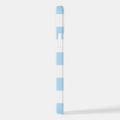 青ストライプ色、白ストライプ色、パタストライプのーン iPhoneケース (右側面)