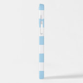 青ストライプ色、白ストライプ色、パタストライプのーン iPhoneケース (左側面)