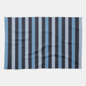 青ストライプ色、黒ストライプ色、パタストライプのーン キッチンタオル (横)