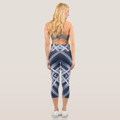 青ストライプ調和 カプリレギンス (裏面)