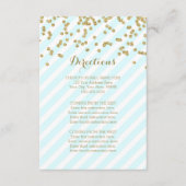 青ストライプ金ゴールド結婚の方向札 エンクロージャーカード (正面)