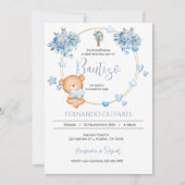 青スペインのフローラ洗礼の招待 招待状 (正面)