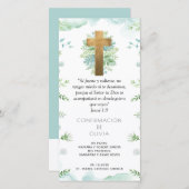 青スペインの緑の確認ブックマーク サンキューカード (正面/裏面)