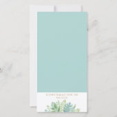 青スペインの緑の確認ブックマーク サンキューカード (裏面)