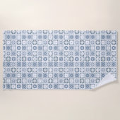 青タイエレガントルヴィンテージ ビーチタオル (正面)